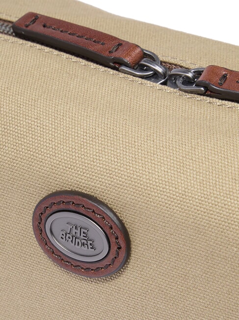 STORY Leather and canvas beauty case natural/dark ruthenium brown - Beauty Case