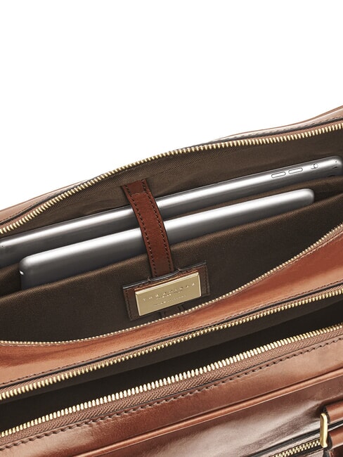 STORY UOMO Leather 15" laptop briefcase BROWN - Work Briefcases