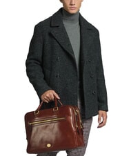THE BRIDGE STORY UOMO Leather 15" laptop briefcase BROWN - Work Briefcases - 7