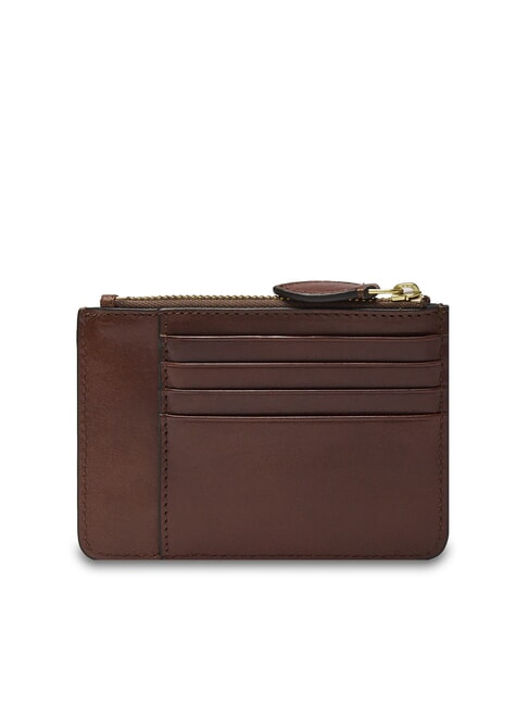 FRIDA Leather card holder with coin purse BROWN - Women’s Wallets