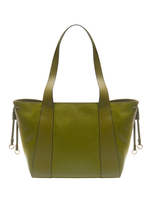 CARLOTTA Leather shoulder shopping bag fig green abb. gold - Women’s Bags