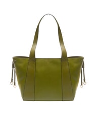 THE BRIDGE CARLOTTA Leather shoulder shopping bag fig green abb. gold - Women’s Bags - 4