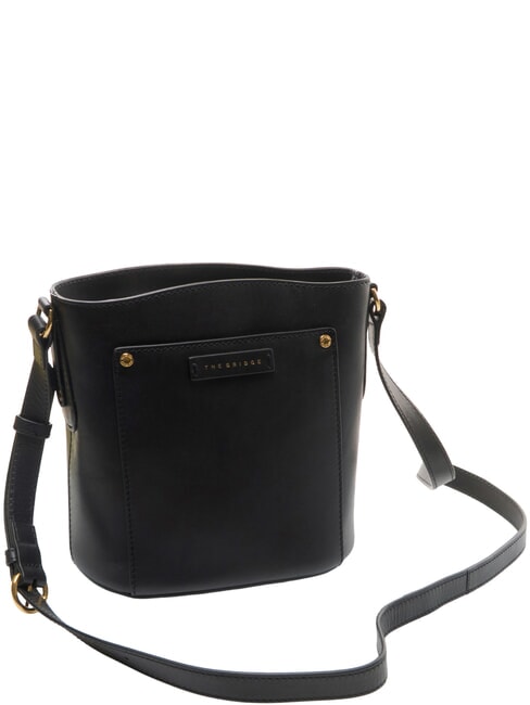 CECILIA Leather shoulder strap Black Gold - Women&rsquo;s Bags