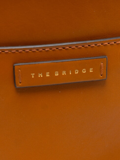 CECILIA Leather shoulder strap Cognac / Gold - Women&rsquo;s Bags