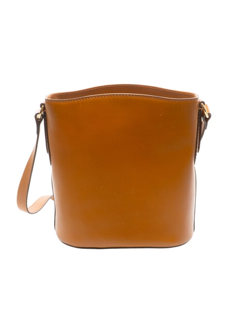 CECILIA Leather shoulder strap Cognac / Gold - Women&rsquo;s Bags