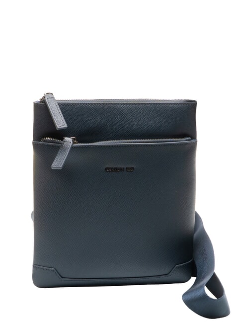 JAKE Flat leather bag blue - Over-the-shoulder Bags for Men