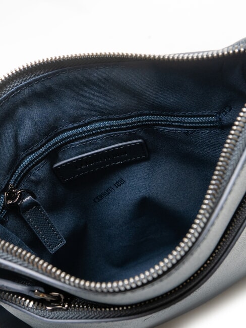 JAKE Flat leather bag blue - Over-the-shoulder Bags for Men