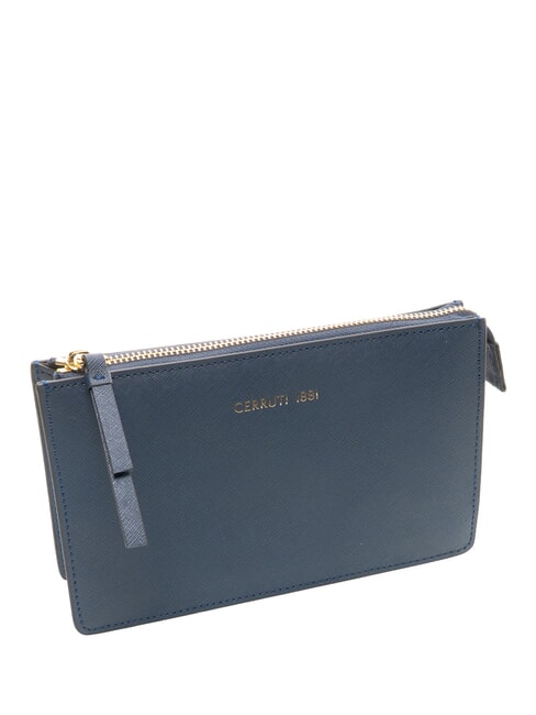 CERRUTIS Clutch bag with shoulder strap, in leather blue - Women’s Bags