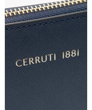 CERRUTI CERRUTIS Clutch bag with shoulder strap, in leather blue - Women’s Bags - 4