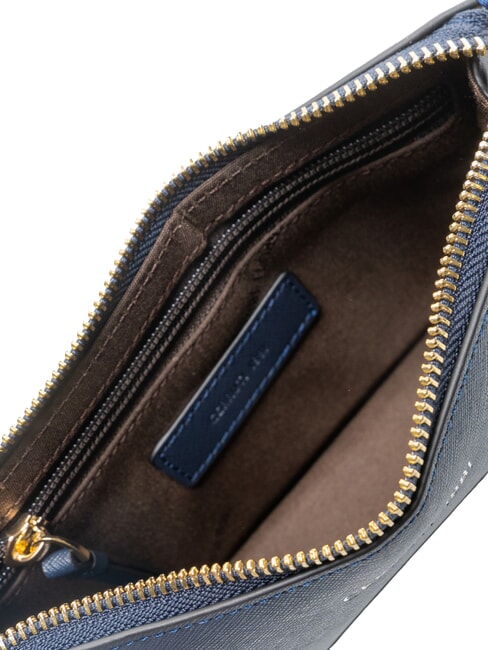 CERRUTIS Clutch bag with shoulder strap, in leather blue - Women’s Bags