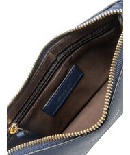CERRUTI CERRUTIS Clutch bag with shoulder strap, in leather blue - Women’s Bags - 5
