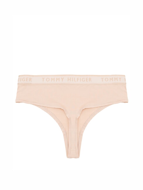 TH High-waisted thong with logo elastic misty blush - Women's briefs