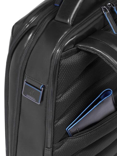 BLUE SQUARE Fast-check leather backpack for 15.6" laptop Black - Laptop backpacks