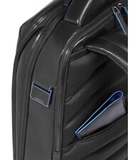 PIQUADRO BLUE SQUARE Fast-check leather backpack for 15.6" laptop Black - Laptop backpacks - 4