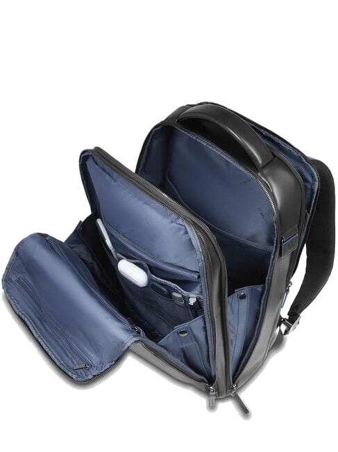 BLUE SQUARE Fast-check leather backpack for 15.6" laptop Black - Laptop backpacks