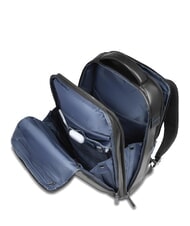 PIQUADRO BLUE SQUARE Fast-check leather backpack for 15.6" laptop Black - Laptop backpacks - 5