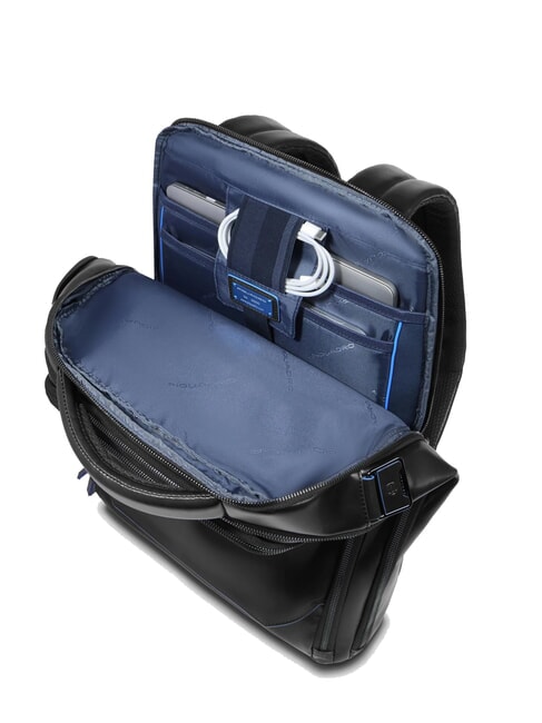 BLUE SQUARE Fast-check leather backpack for 15.6" laptop Black - Laptop backpacks