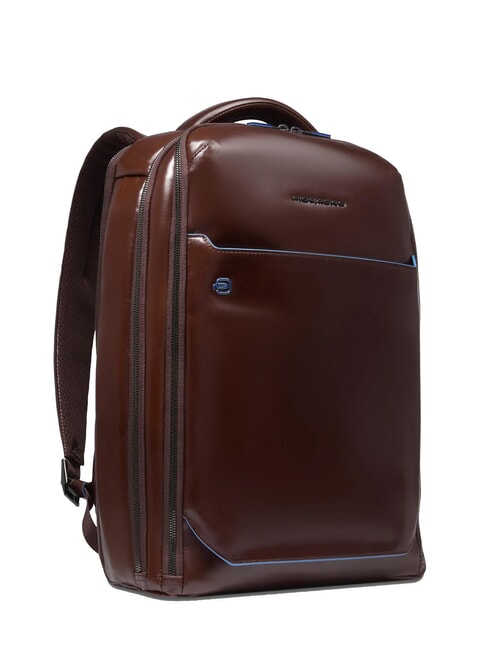 BLUE SQUARE Fast-check leather backpack for 15.6" laptop MAHOGANY - Laptop backpacks