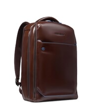 PIQUADRO BLUE SQUARE Fast-check leather backpack for 15.6" laptop MAHOGANY - Laptop backpacks - 2
