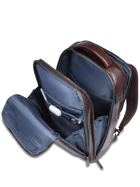 BLUE SQUARE Fast-check leather backpack for 15.6" laptop MAHOGANY - Laptop backpacks