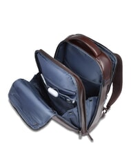 PIQUADRO BLUE SQUARE Fast-check leather backpack for 15.6" laptop MAHOGANY - Laptop backpacks - 5