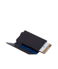 PIQUADRO URBAN Metal and leather credit card holder black grigiongr - Men’s Wallets - 2