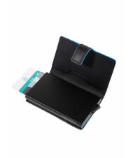 PIQUADRO ATLAS Automatic card holder in metal and leather - Men’s Wallets