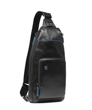 PIQUADRO BLUE SQUARE Leather shoulder bag backpack with mini tablet holder - Over-the-shoulder Bags for Men