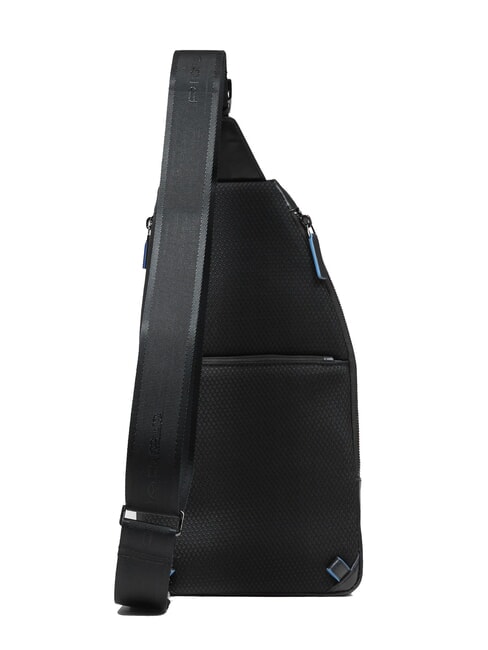 BLUE SQUARE Leather shoulder bag backpack with mini tablet holder Black - Over-the-shoulder Bags for Men