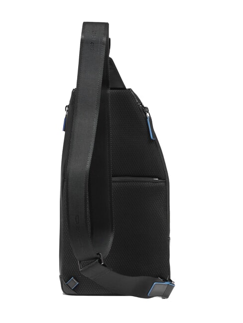 BLUE SQUARE Leather shoulder bag backpack with mini tablet holder Black - Over-the-shoulder Bags for Men