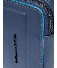 PIQUADRO ATLAS Leather pencil case with two compartments blue - Tablet holder& Organizer - 3