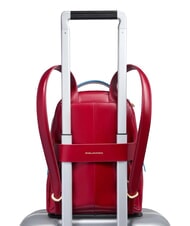 PIQUADRO BLUE SQUARE Leather backpack RED - Women&rsquo;s Bags - 4