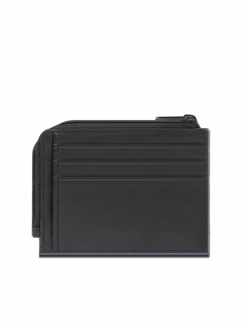 ATLAS Flat leather card holder coin purse Black - Men’s Wallets