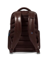 PIQUADRO BLUE SQUARE  15.6" Leather Laptop Backpack MAHOGANY - Laptop backpacks - 3