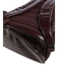PIQUADRO BLUE SQUARE  15.6" Leather Laptop Backpack MAHOGANY - Laptop backpacks - 4
