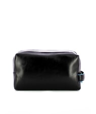 PIQUADRO BLUE SQUARE  Leather Beauty Case Black - Beauty Case - 3