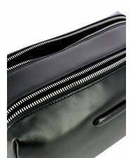 PIQUADRO BLUE SQUARE  Leather Beauty Case Black - Beauty Case - 4