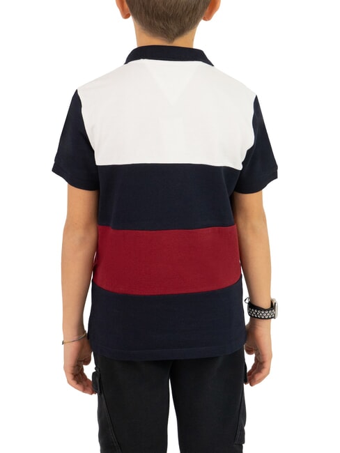 TH KIDS Children's short-sleeved polo shirt red / white / blue - Child T-shirt