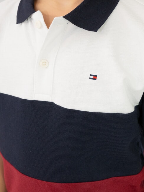 TH KIDS Children's short-sleeved polo shirt red / white / blue - Child T-shirt