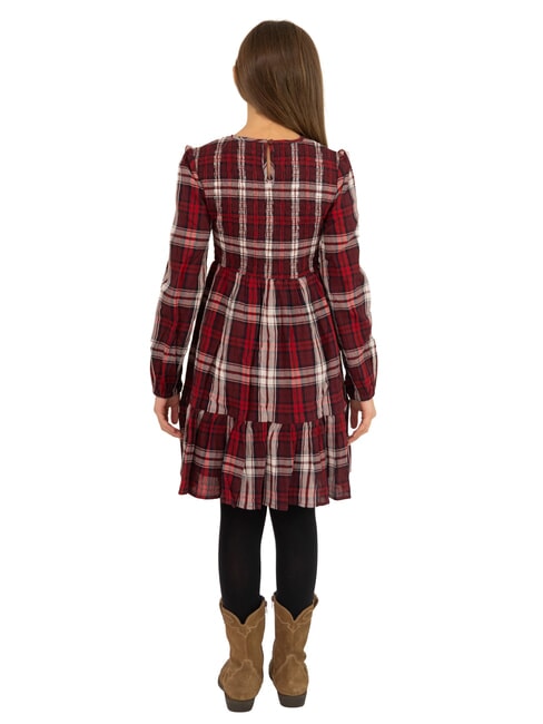 TH KIDS Long-sleeved checked dress for girls multi-check - Little Girls' Dresses