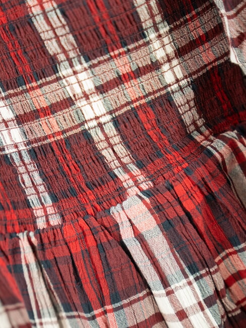 TH KIDS Long-sleeved checked dress for girls multi-check - Little Girls' Dresses