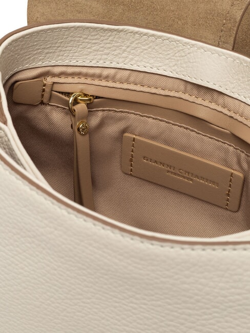 HELENA ROUND Leather bag with double shoulder strap MARBLE - Women&rsquo;s Bags