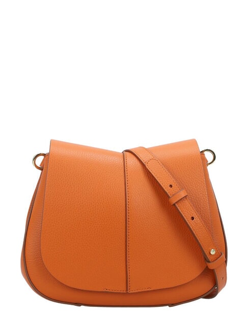 HELENA ROUND Leather bag with double shoulder strap spice - Women&rsquo;s Bags