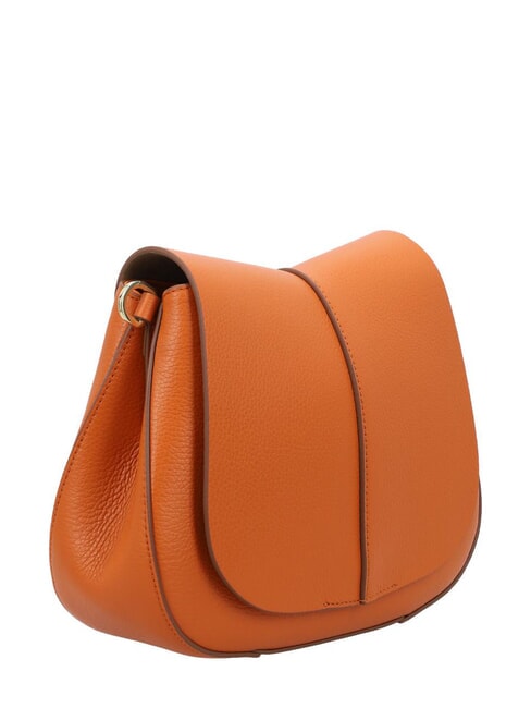 HELENA ROUND Leather bag with double shoulder strap spice - Women&rsquo;s Bags