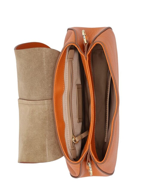 HELENA ROUND Leather bag with double shoulder strap spice - Women&rsquo;s Bags