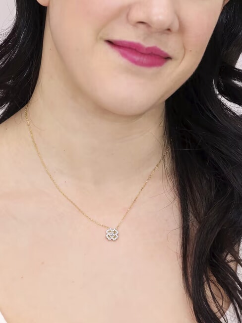AMORE Necklace with four-leaf clover and zirconia gold - Necklaces