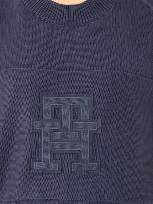 TH Cotton crew neck sweater with logo desert sky/desert sky monogram - Men's Sweaters