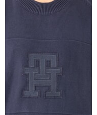 TOMMY HILFIGER TH Cotton crew neck sweater with logo desert sky/desert sky monogram - Men's Sweaters - 3