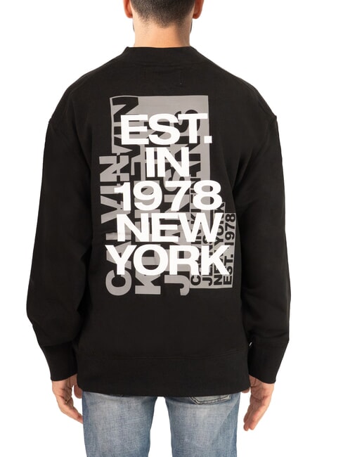 CK JEANS Crew neck sweatshirt with maxi print and relaxed fit ck black - Sweatshirts