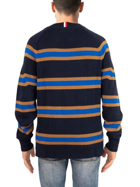 TH Crew neck cotton sweater with logo embroidery desert sky/ultra blue - Men's Sweaters